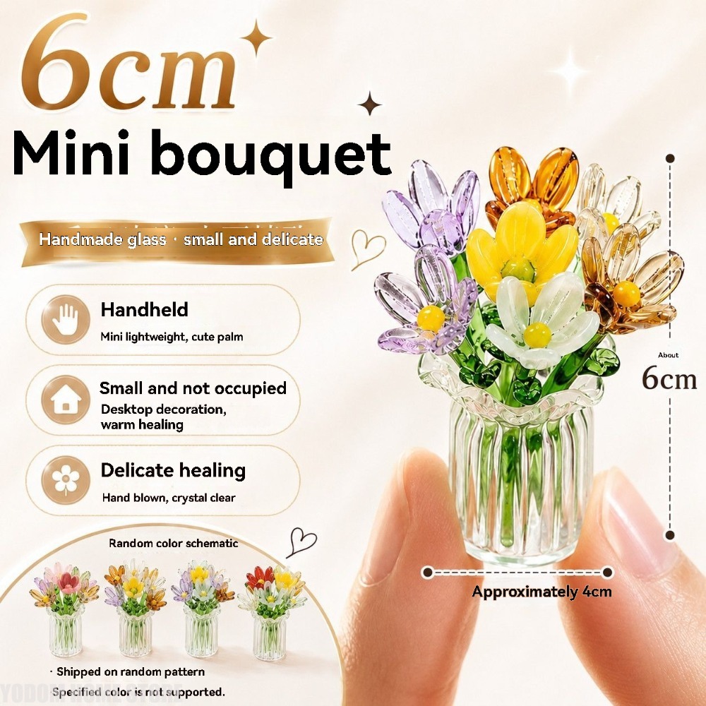 Florist Supply Vases - 手作りのカラフルなガラス製花飾り。ロマンチックなウェディングやバレンタインの贈り物に。卓上花瓶の装飾品としても。