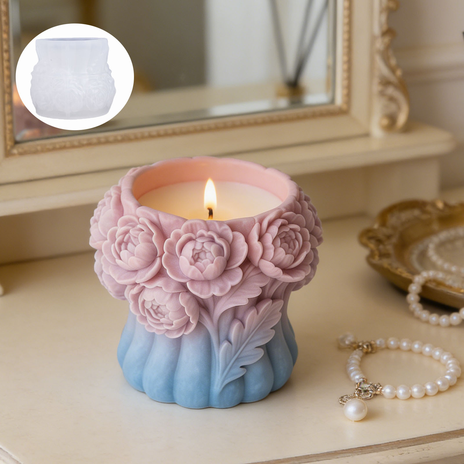 3D ローズフラワー花瓶シリコンモールド DIY ペンホルダ - Florist Supply Vases のレビューと価格
