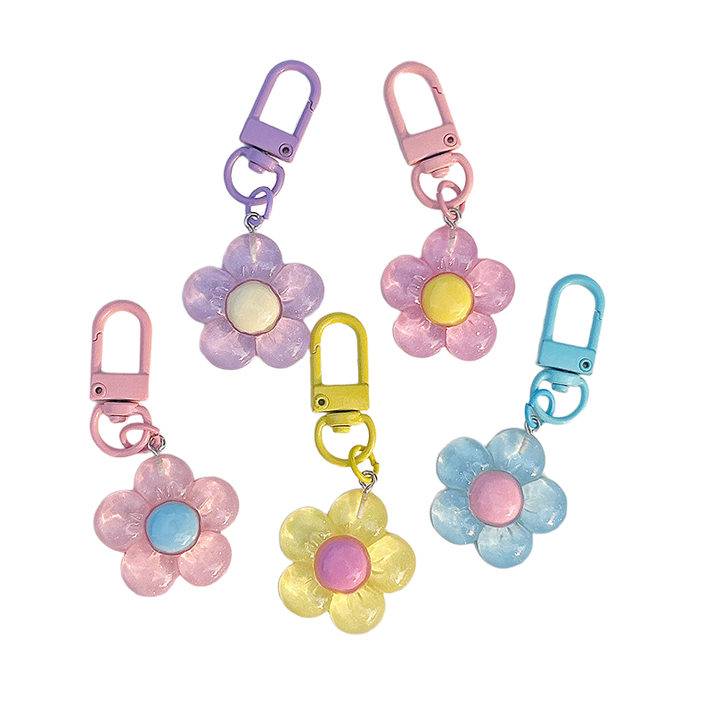 かわいい花のキーホルダー女性用透明樹脂キーホルダーロブスター - Supply Florist のレビューと価格