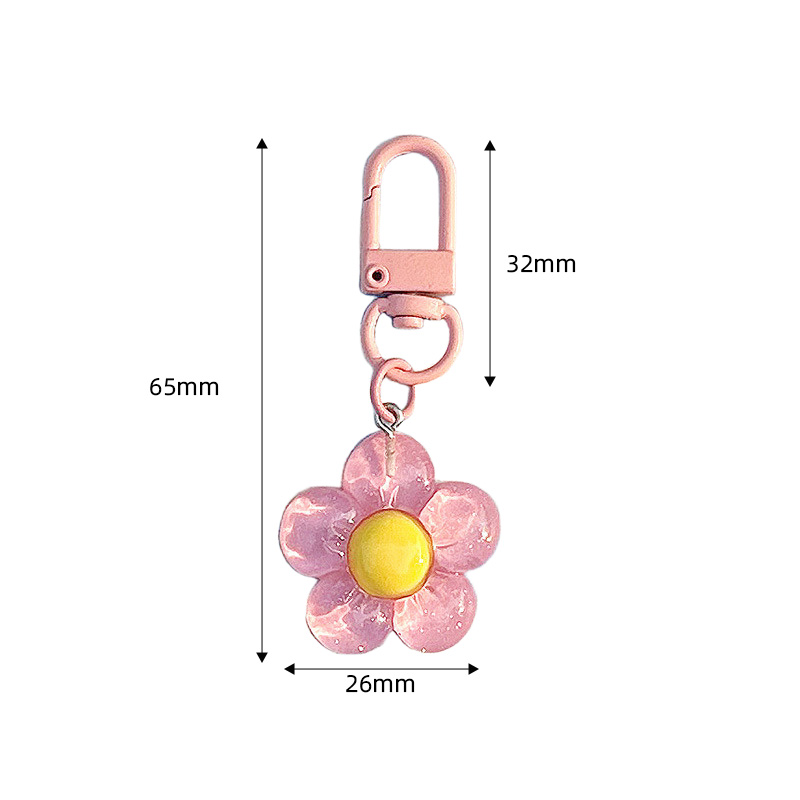 かわいい花のキーホルダー女性用透明樹脂キーホルダーロブスター - Supply Florist のレビューと価格