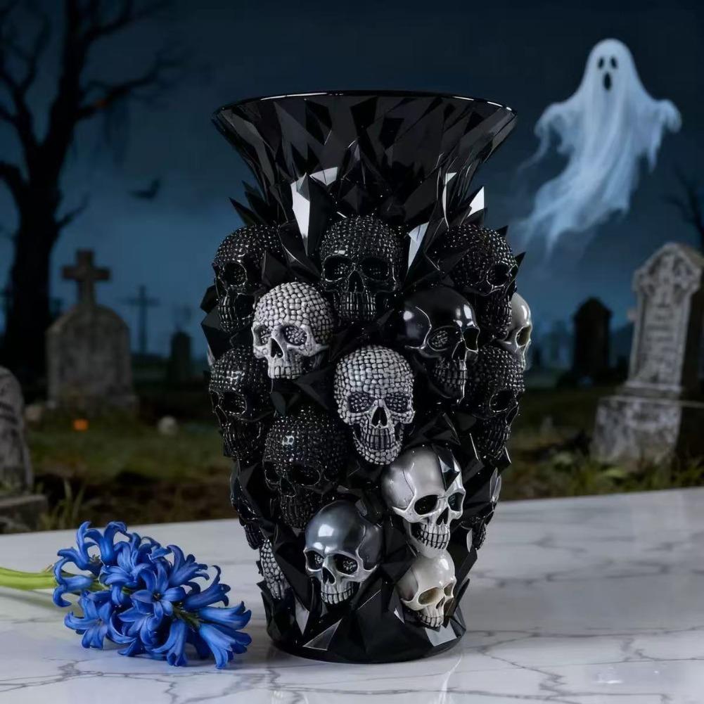 ゴシックスカルレジン花瓶 ブラッククリスタルテクスチャ フラ - Florist Supply Vases のレビューと価格