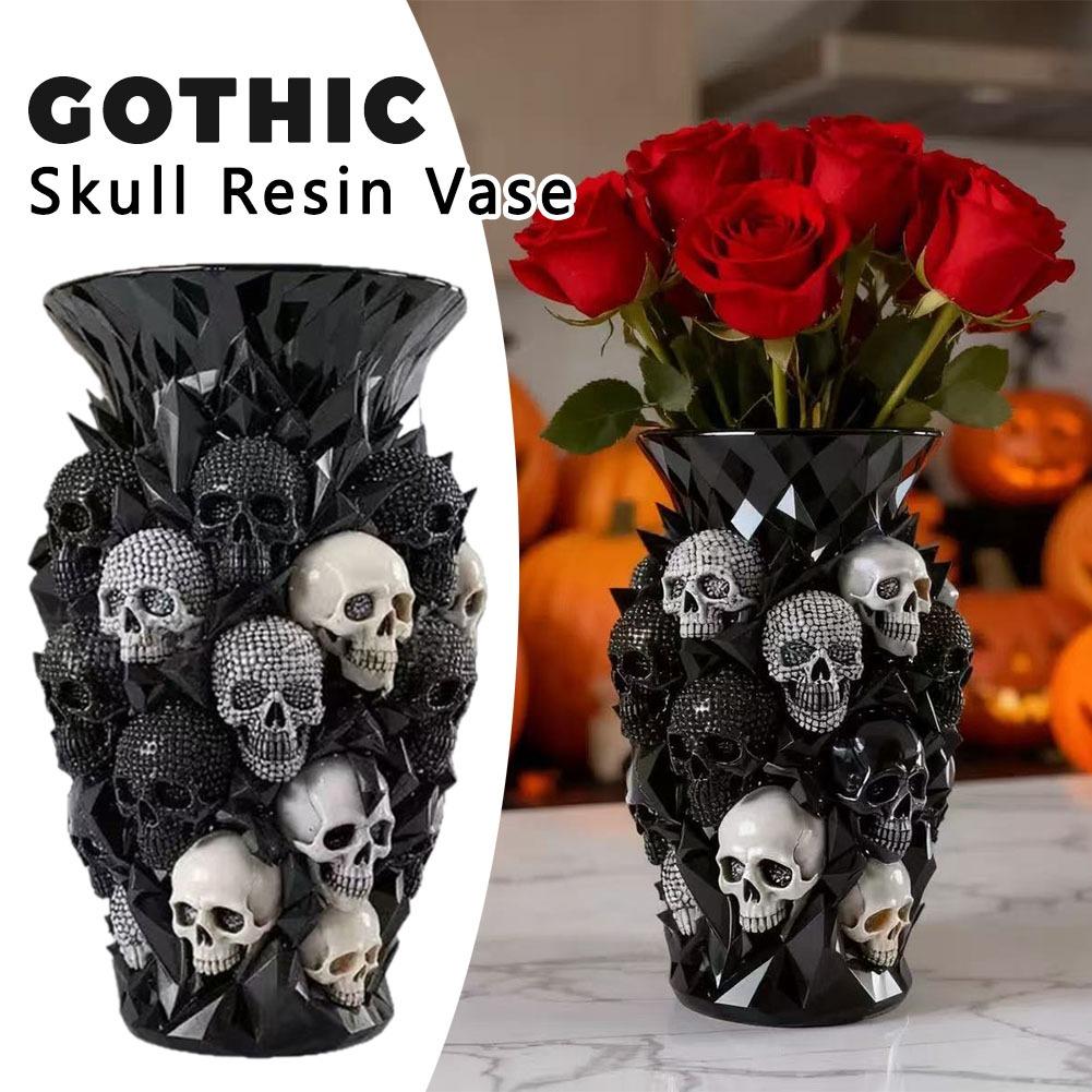 ゴシックスカルレジン花瓶 ブラッククリスタルテクスチャ フラ - Florist Supply Vases のレビューと価格