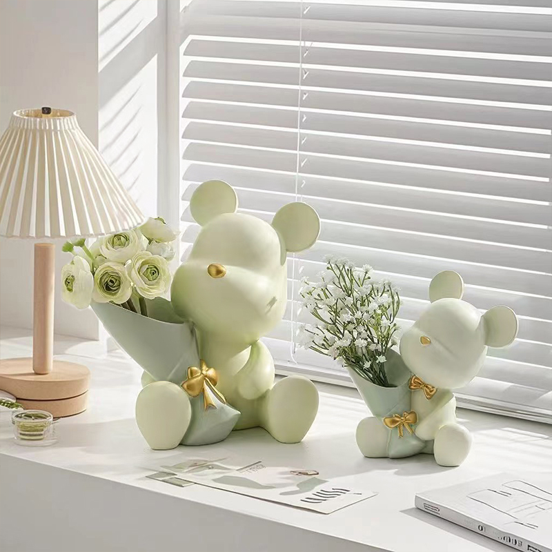 かわいいミニリトルベア花瓶クリエイティブリトルベアスティック - Florist Supply Vases のレビューと価格