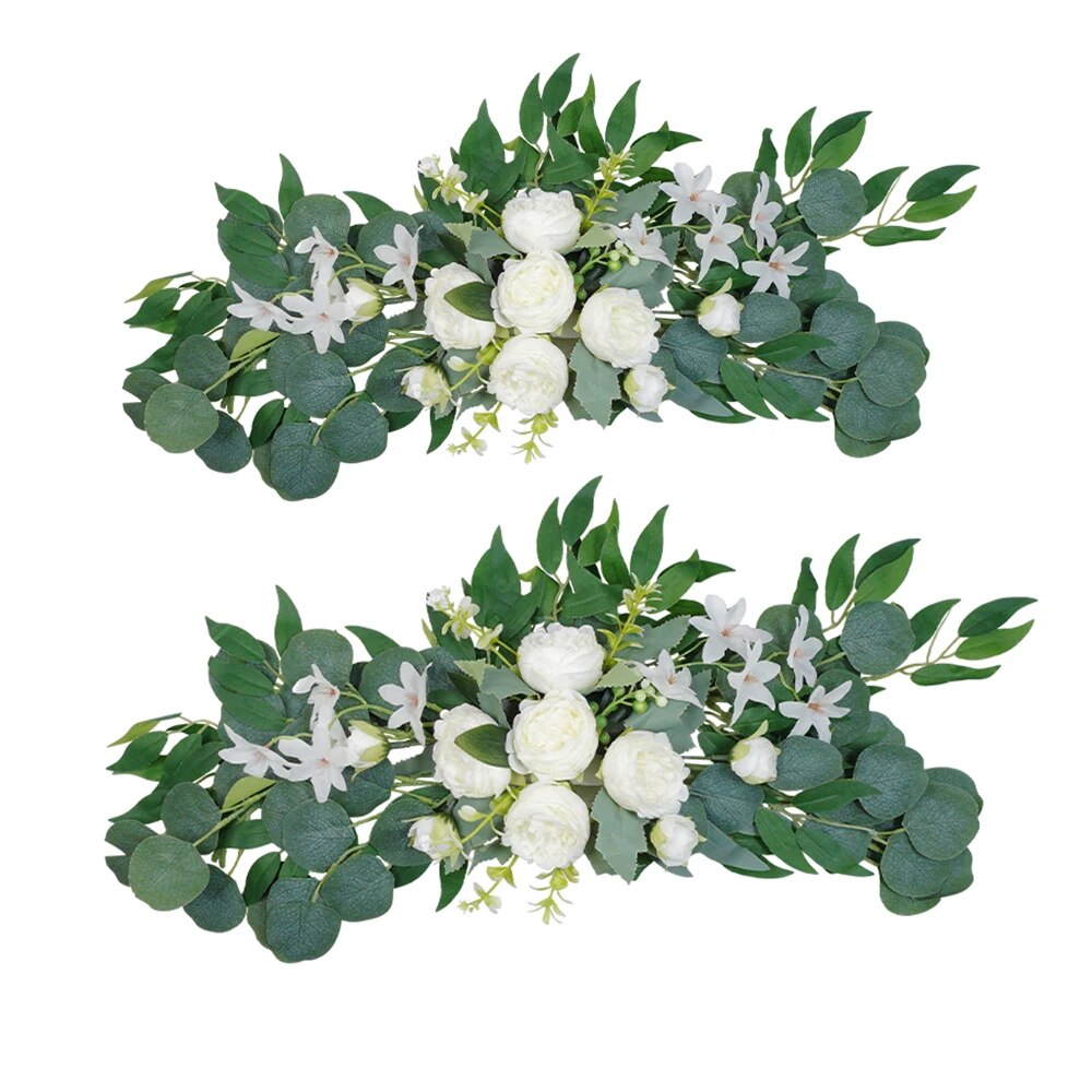 人工の結婚式のアーチの花、自由奔放に生きる、赤のバラ、euc - Eucalyptus Preserved のレビューと価格