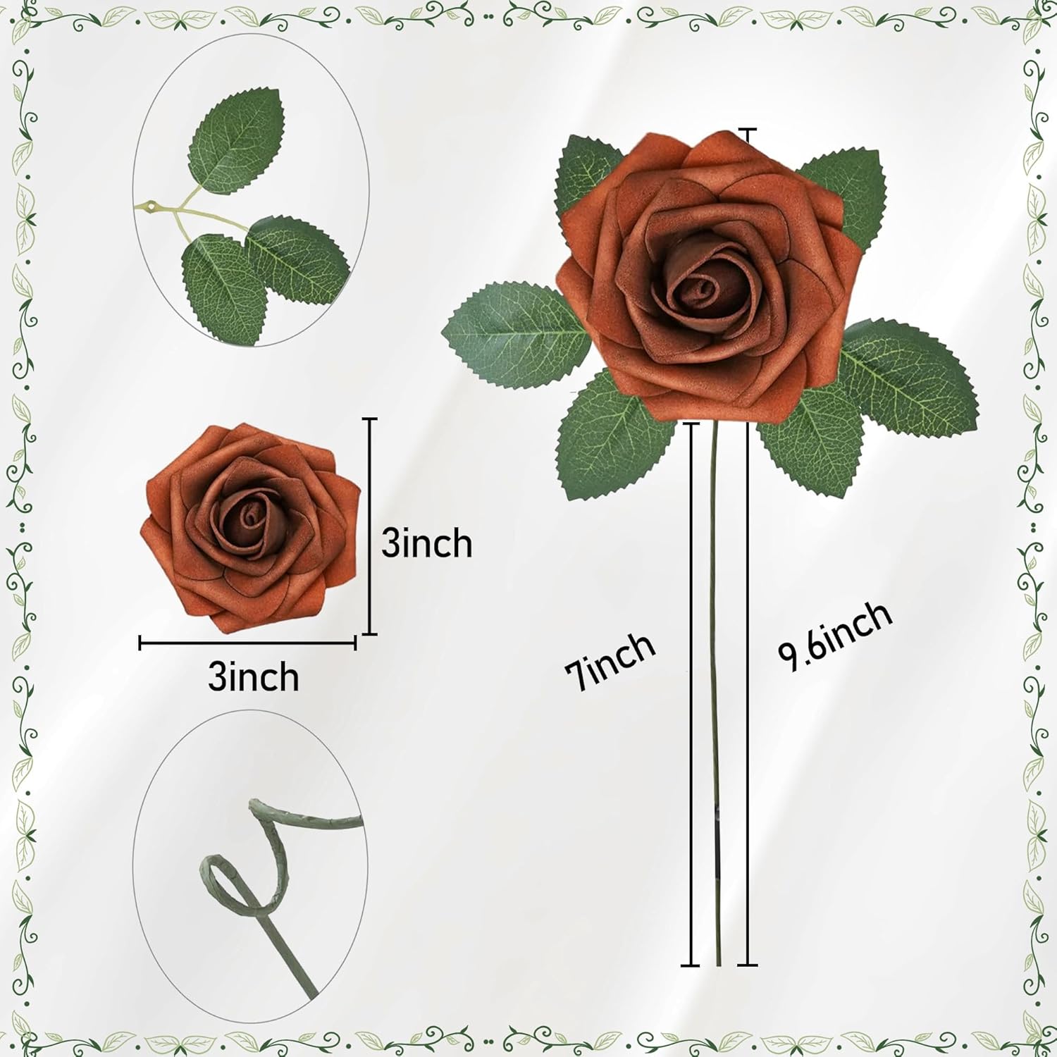 DIYウェディングアレンジメント用の造花ローズ25個、テラコ - Florist Supply Bulk のレビューと価格