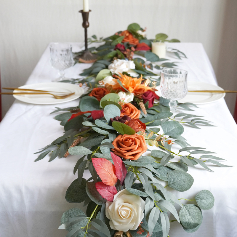 Yannew-テーブルランナー用の人工花輪、eucalypt - Eucalyptus Preserved のレビューと価格