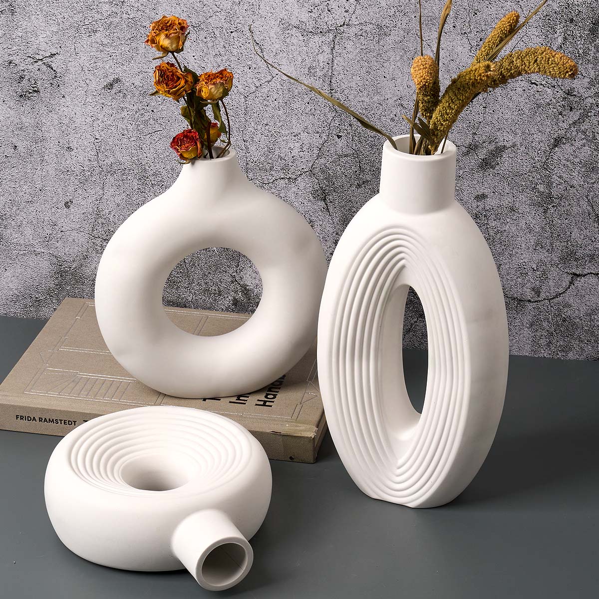 北欧ストライプ花瓶シリコーン型 DIY 手作りサークルオーバ - Florist Supply Vases のレビューと価格