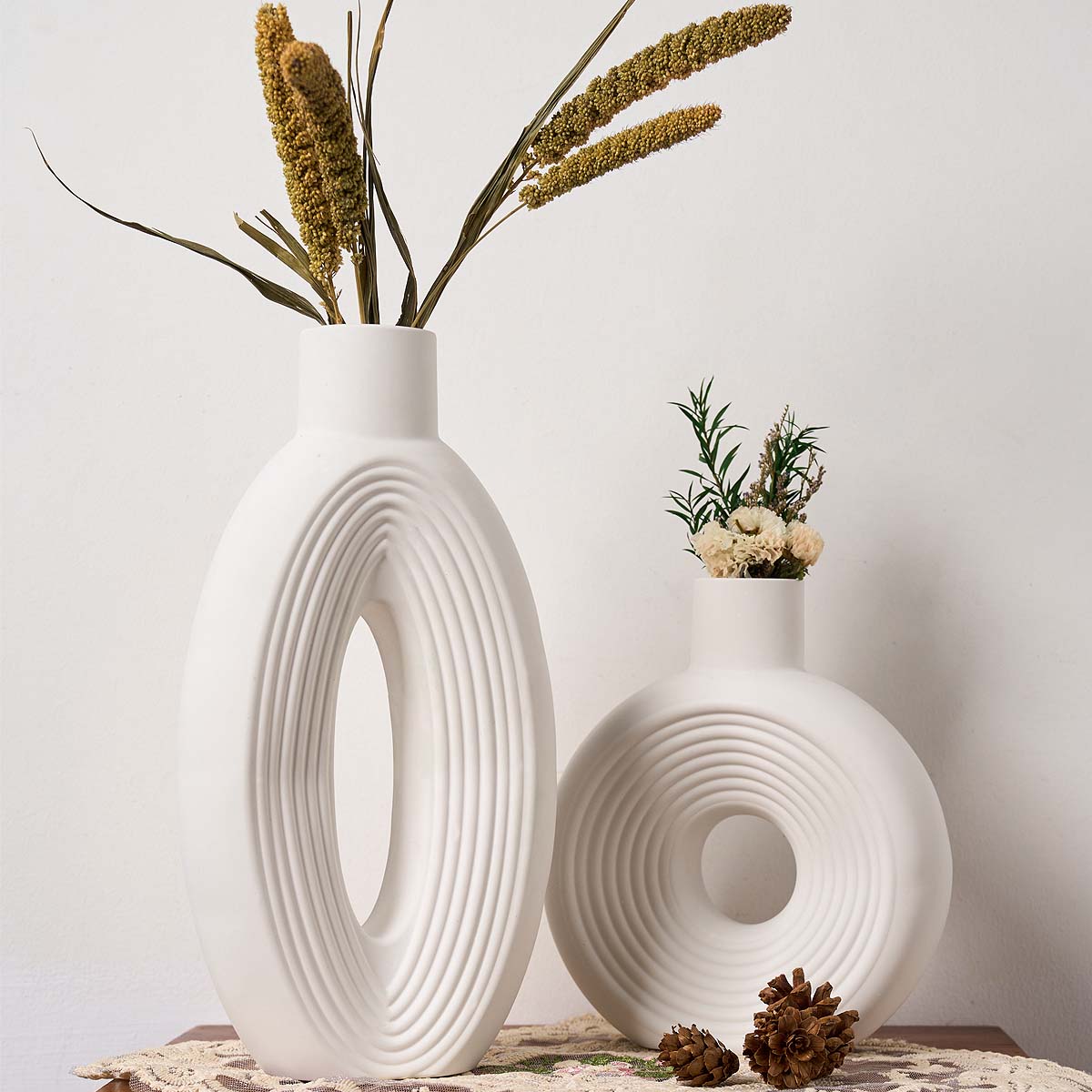 北欧ストライプ花瓶シリコーン型 DIY 手作りサークルオーバ - Florist Supply Vases のレビューと価格