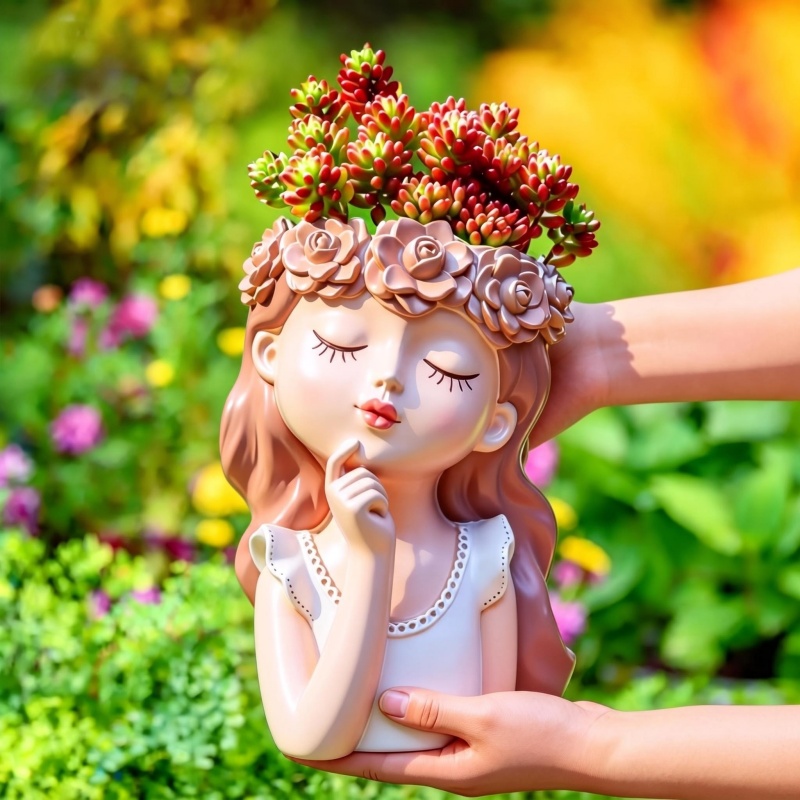 瞑想的な花の妖精の花瓶大型シリコンモールドDIY樹脂石膏デス - Florist Supply Vases のレビューと価格
