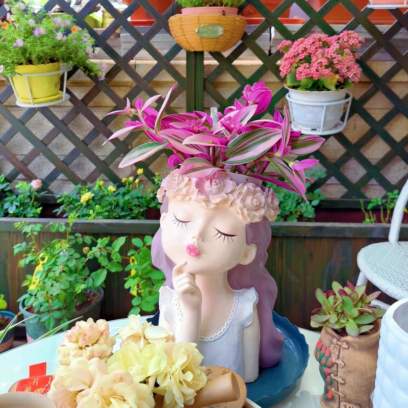 瞑想的な花の妖精の花瓶大型シリコンモールドDIY樹脂石膏デス - Florist Supply Vases のレビューと価格
